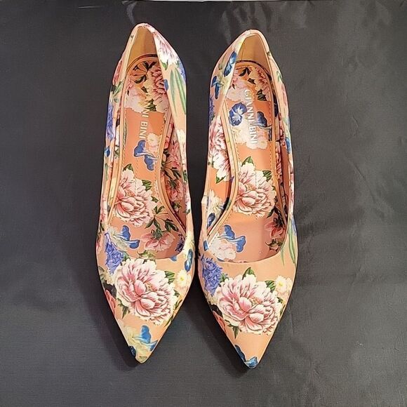 BRAND NEW GIANNI BINI THIN HEEL POINTED TOE MULTI-COLOR FLORAL WOMEN"S SHOE - Picture 4 of 12